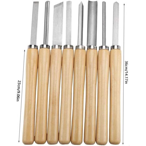 Kit De 12 Ciseaux à Bois Pour Tournage – Manches Noyer – Carbure – Neuf