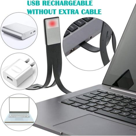 Topnma Lampe Lecture Cou Rechargeable 4 LED - 3 Luminosités, Bras Flexible, Mains Libres, Lampe Nuit Lecture Lit Voyage