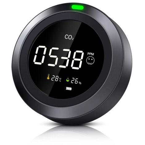 Détecteur de CO2, compteur de CO2 de l'air intérieur, capteur de CO2 avec température et humidité, détecteur de dioxyde de carbone NDIR, détecteur de CO2, compteur de qualité de l'air (1/5)
