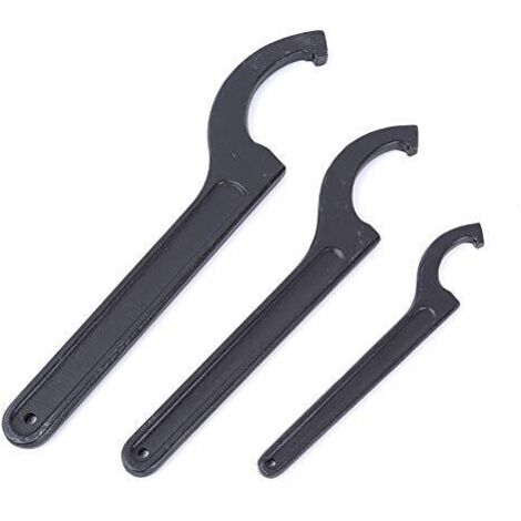 1x Clé à crochet réglable 28-32mm, clés à ergot, clé tricoise universelle, pour la fixation ou le démontage des écrous ronds et des couvercles de compteurs d'eau sur les machines-outils