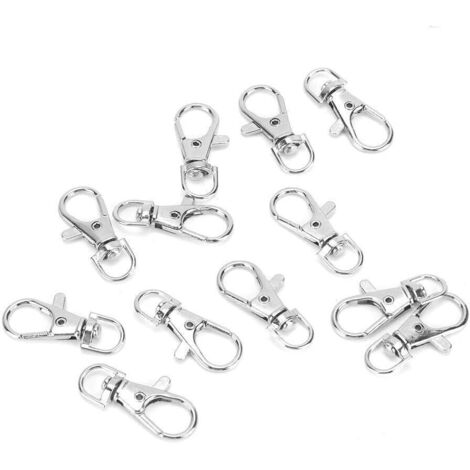 12 pièces anneaux de pied d'oiseaux de compagnie cage porte boucle serrure griffe déclencheur mousqueton fer anti-évasion accessoire pour oiseaux de compagnie perroquet petits animaux