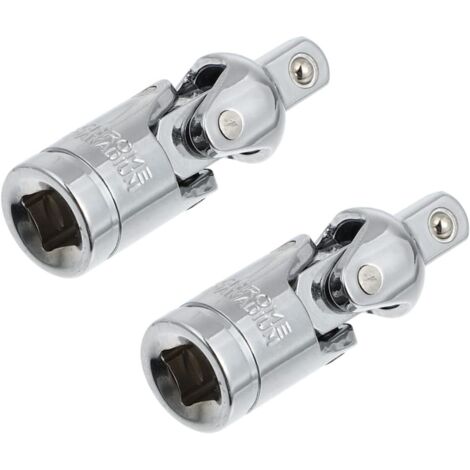 2 Pièces Poignée D'Angle Adaptateur Manuel Automatique Outil De Pièce Rotative Une Clé À Cardan Hexagonal Impact Plié Cliquet Rotatif U Extension Fixe Le/Goujon Adaptateur Pour (1/5)