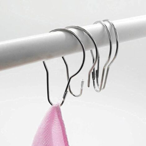 20pcs noir brillant anneau de douche en métal anneau de suspension avec système coulissant pour tringle