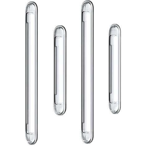 Pare-chocs en silicone transparent pour porte d'armoire, porte de voiture, tiroir, porte de douche, couvercle de toilette (2 longs et 2 courts)