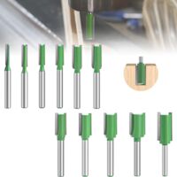 11 Pièces 6 mm Queue Fraise Defonceuse, Fraise Droite, Fraise à Bois Fraise Extra-longue, Mèches Carbide Router Bits Fraise à Menuiserie, pour le Travail du Bois (4mm-16mm) (6mm) (11)