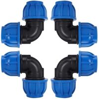 PE 25 Coude plastique égal pour tuyau polyéthylène tuyau ø 25,Tuyau d'eau Coude Connecteur en PE Plastique Raccord Rapide Accessoires pour Purificateurs d'eau Potable(ø 25)