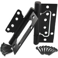 Lot de 2 charnières de porte invisibles à roulement à billes en acier inoxydable résistant à la rouille se déplace facilement et silencieusement – 10,2 cm (noir)
