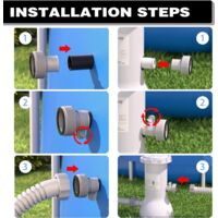 4 Adaptateurs Tuyau Piscine 32-38 Mm - Raccords Piscine Intex - Connexion Pompe Filtration