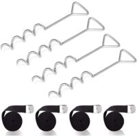 Set d'ancrage pour Trampoline, À Toute épreuve Trampoline kit d'ancrage, Kit d'ancrage au Sol avec 4 Sardines et Sangles