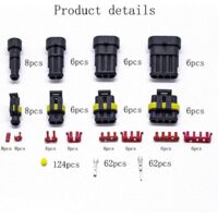 Kit De 708 Pièces Connecteurs étanches Auto/moto - 1 à 6 Broches, Mâle/femelle, Avec Fusibles, Pour Voiture, Scooter, Camion, Bateau
