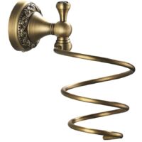 Porte-Sèche Cheveux Support sèche-cheveux Bronze Revêtement, rétro cuivre solide avec einschnitt Montage mural de conservation Bain Accessoires Accessoires décor