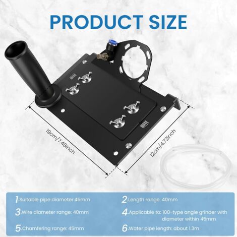 Support Pour Meuleuse D'angle – Coupe Carrelage à 45°, Réglable, Avec Conduit D'eau – Sécurité Et Précision