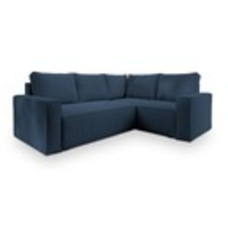 Couchage du canapé d’angle d’ESTANO, classique en velours côtelé bleu (1/4)