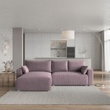 Canapé d’angle confortable AVANT, velours côtelé intemporel FONCTION DE COUCHAGE COULEURS À LA MODE (1/4)