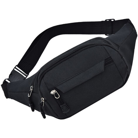 Sac Shopping Fourre-tout ZIPIT Noir à Fermeture éclair - Doublure Bleue En Coton - Neuf Avec étiquettes