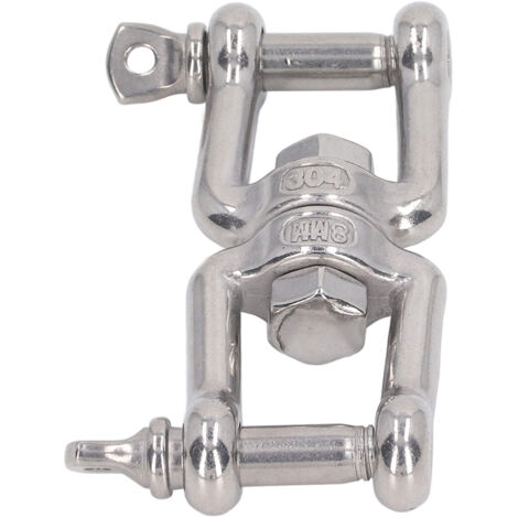 Manille à double mâchoire en acier inoxydable 304, résistante à la rouille, connecteur d'ancrage universel pour le levage de matériel, 8 mm / 0,3 po