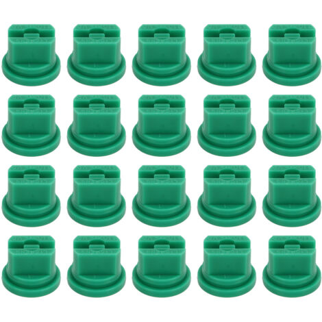 Lot de 20 buses de pulvérisation plates à jet plat en plastique haute pression pour pulvérisateur agricole, vertes, pour la protection des plantes.