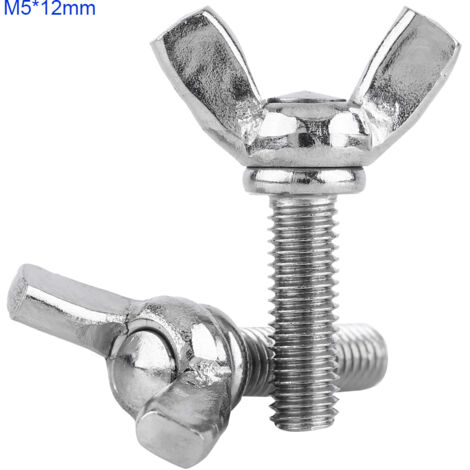Lot de 5 vis papillon à ailettes en acier inoxydable 304 (M5  12 mm)