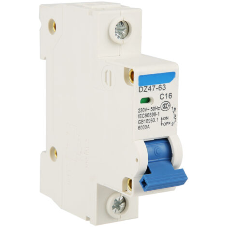 2 disjoncteurs différentiels unipolaires DZ47-63 16 A 220/380 V