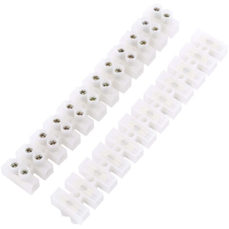 Lot De 5 Borniers à Vis Double Rangée 12 Positions 3A - Bloc De Connexion électrique Barrière