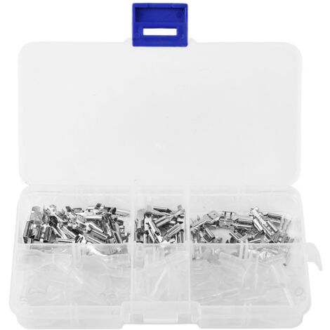 C43879 - Lot de 100 Cosses Electriques Plates - Femelles - Isolées