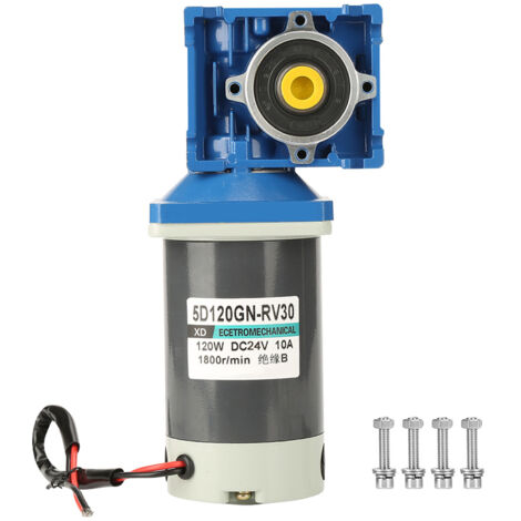 Moteur à engrenage à vis sans fin DC24V 120W 5D120GN-RV30 à vitesse réglable avec autoblocage (7,5k)