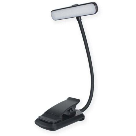Lampe de lecture 24 LED, lampe de lecture à pince rechargeable, protection des yeux, gradation continue, 3 couleurs de lumière, col flexible à 360 °, durable et portable, adaptée à la lecture au lit