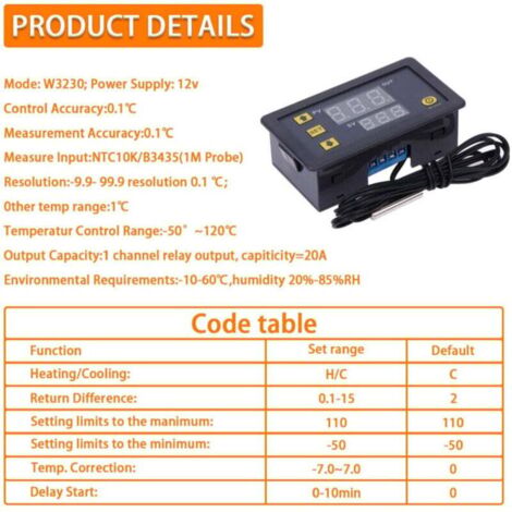 Régulateur Température W3230 Thermostat Numérique ARCELI W3230 24V
