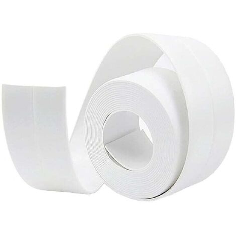 Ruban d'étanchéité anti-moisissure et imperméable, joint silicone blanc pour salle de bain et baignoire, ruban adhésif doux adapté à la cuisine, les toilettes et le coin - 3.2m x 3.8mm - OUYLAF