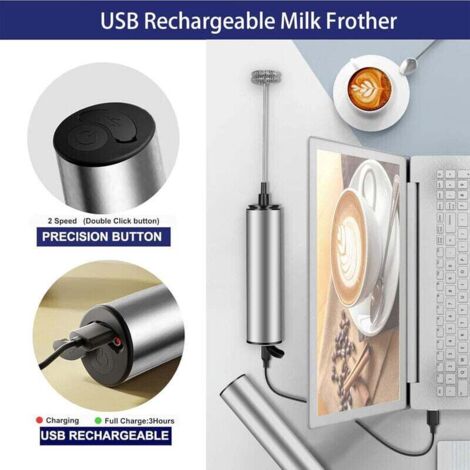 Mousseur à Lait électrique ARMRA Tourbillon, Acier Inoxydable Rechargeable - Neuf