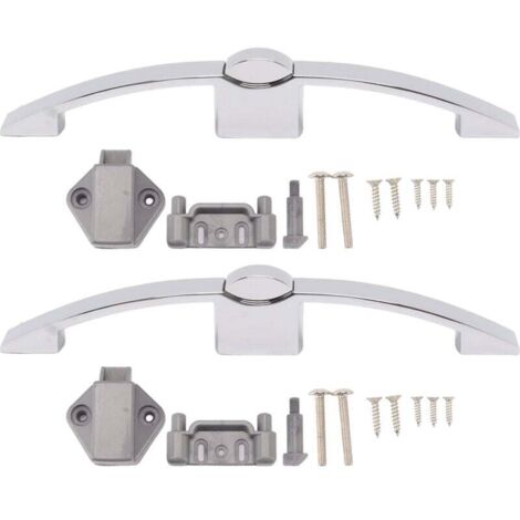 SUNXURY 2 jeux de loquets à boutons poussoirs pour armoire, serrure à bouton de placard avec poignée pour camping-car, bateau, espacement des trous de 160 mm (chrome)