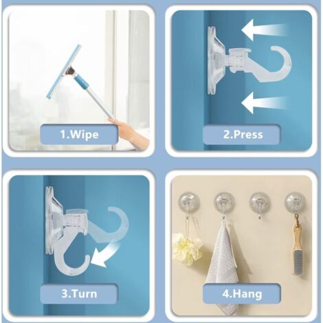 Lot De 2 Crochets à Ventouse Pour Couronnes Sur Verre, Fenêtre, Porte, Miroirs De Salle De Bain - Sans Perçage - Pour Suspendre Des Serviettes De Douche, Des Couronnes - Doré