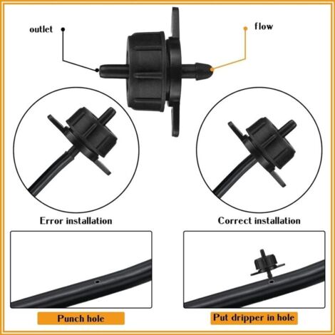 Lot De 25 Goutteurs D'arrosage 4 L/h - Système Goutte à Goutte Jardin, Irrigation Précise, Plastique Vert