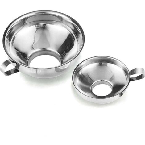 Entonnoir INOX 2 Pièces Entonnoir à Confiture Entonoir Alimentaire Entonnoir Cuisine Entonnoir Cuisine pour Le Transfert Poudre Liquides Haricots et Confitures,2 Tailles (1/4)