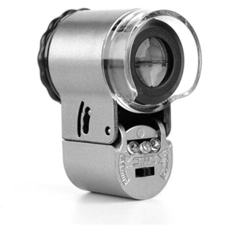 Loupe Bijoutier 50X Loupe en Métal Pliable avec Lumière LED et UV Grossissante Verre Loupe de Poche pour Inspection Bijou Billets Antiquités Loupe Lecture Scientifiques Horloger (1/4)