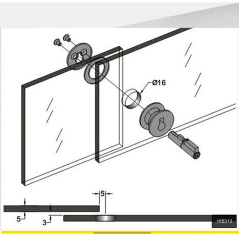 Lengtio Enseble De Poignée De Porte Coulissante En Verre Avec Serrure à Ortaise Et Levier De