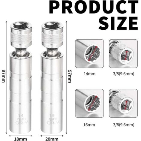 Clé à bougie d'allumage pour tronçonneuse et clé à écrou de barre 13 mm x 19 mm,or, une pièce
