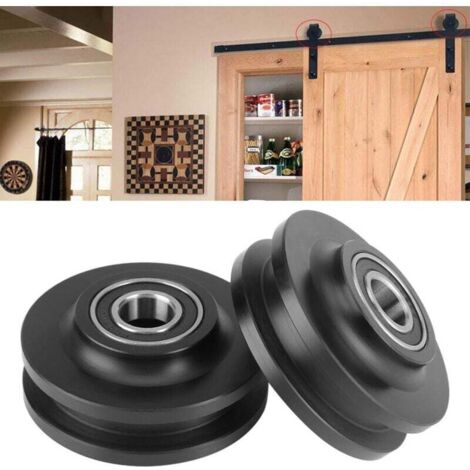 4Pcs Roulettes Coulissantes Roues de porte Grange Placard Armoire Quincaillerie Cabinet Fenêtre Poulie Coulissante