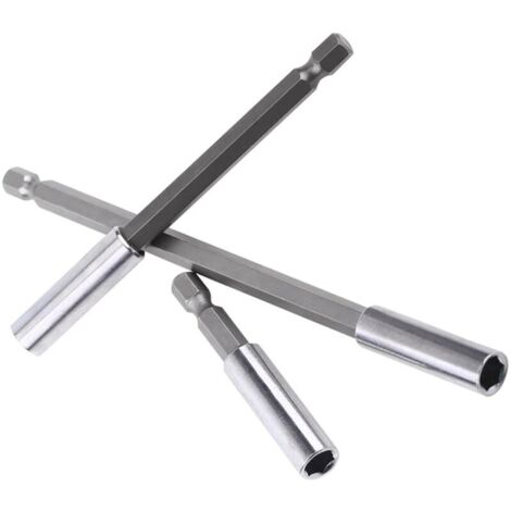 SVUPUE 3 Pcs Porte Embouts, 1/4" Extension De Vissage, Porte Embout Rallonge En Acier Carbone, Pour La Plupart Des Visseuses électriques, Perceuses Et Embouts, 60/100 / 150 Mm