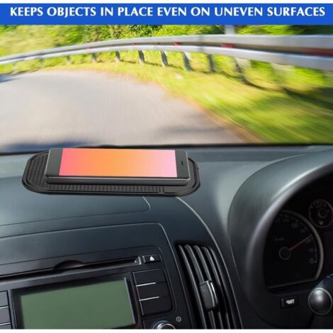 Tapis Antidérapant Tableau De Bord Voiture - 16.8x11.5 Cm Noir - Support Téléphone, Clés, Lunettes, GPS, Monnaies - Anti-Glisse Résistant Chaleur