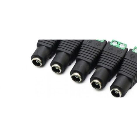 20 Connecteurs Mâles DC 5.5mm X 2.5mm - Adaptateur Alimentation Jack - Noir - Uxcell