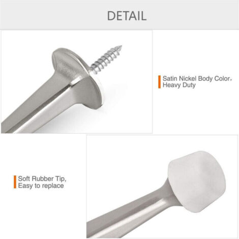 Lot De 4 Butées De Porte Solides Et Rigides – Protection Murale Robuste Avec Embouts En Caoutchouc Souple Nickel Satine 92043340