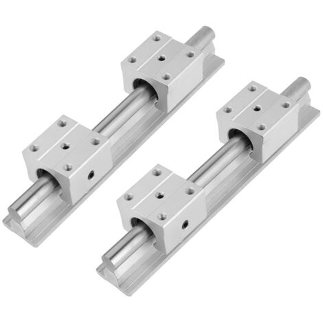 CNCYEAH 2 stuks lineaire geleiding SBR12-800 mm lineaire rail 4 stuks SBR12UU lagerblokken 4 stuks 12 mm vaste ring voor 3D-printers en CNC-machines