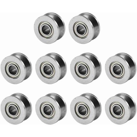 10 poulies à gorge en V V624ZZ pour système de mouvement linéaire sur rail, 4 x 13 x 6 mm