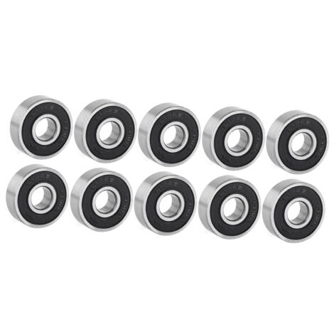 10 Roulements à Billes 608-2RS - 8x22x7 Mm, Acier, Miniature, Neufs
