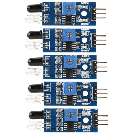 Module de capteur infrarouge (IR) de détection d'obstacles (5 pièces) pour robot de voiture intelligente