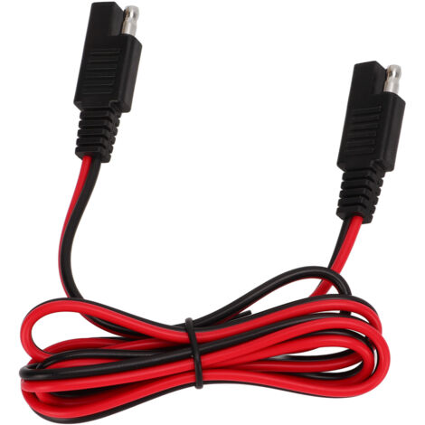 2 Câbles Connecteur SAE 60cm 16AWG Avec Fusible 10A - Rallonge Batterie Voiture Moto
