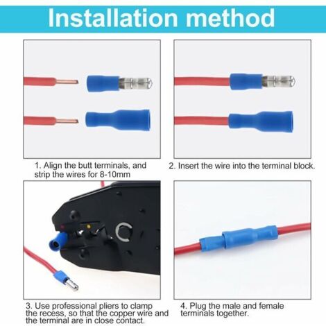 Kit De Cosses électriques Wirefy - 100 Pièces Bout à Bout Non Isolées - À Sertir
