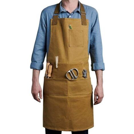 Lourd Devoir Résistant à l'eau Ciré Toile Tablier Outil Tablier Atelier Bricolage Maison/Jardin Coiffeur Chef Taille/Cou Sangles Réglables Unisex