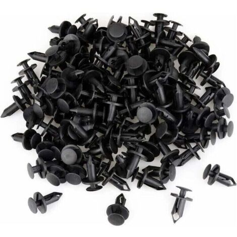 120 pièces Clips de fixation Rivet de Fixation en Plastique pour la Voiture Noir Voiture Clips Agrafe Rivets Plastiques orte Aile 8mm Trou Poussoir Plastique Rivets Fixation